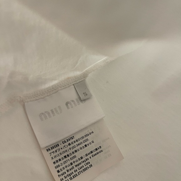 Miu Miu White Tee with Red Accents - Picture 3 of 10